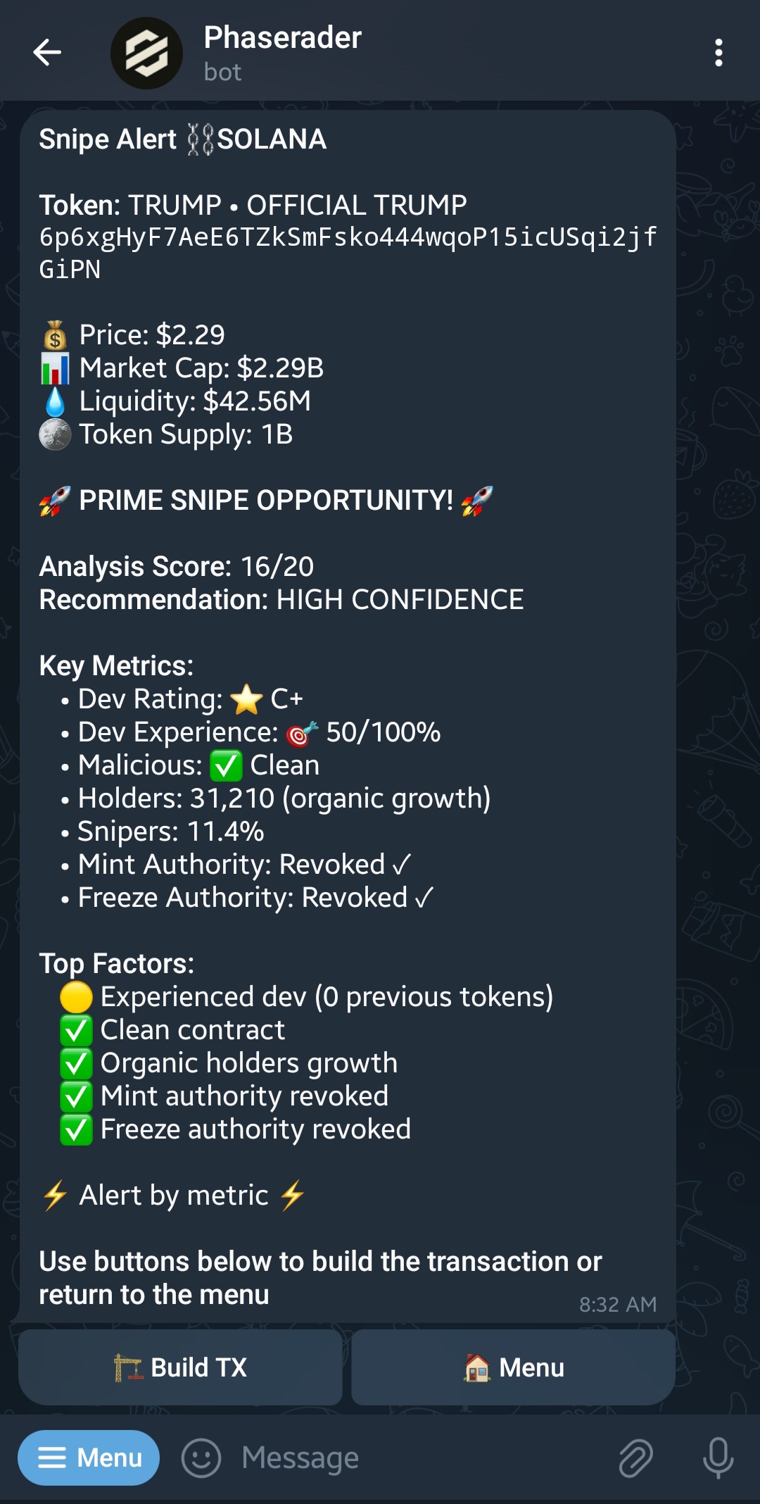 Snipe Alert screenshot